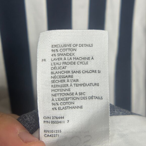 EUC COS Twist Back White and Navy Vertical Striped Dress Size 12 - Picture 12 of 16